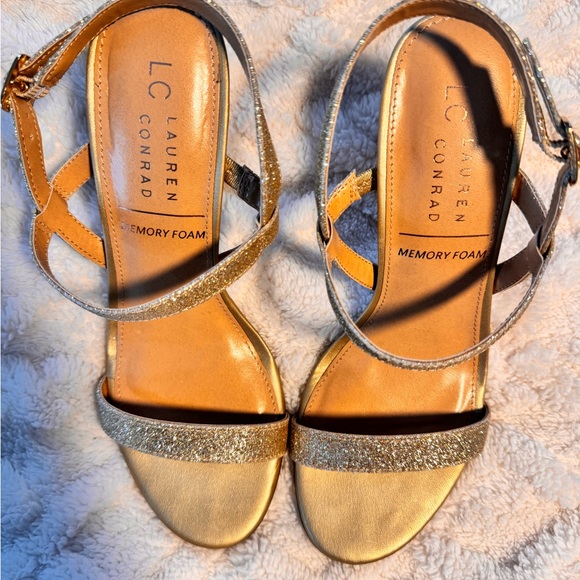 LC Lauren Conrad Memory Foam Strappy Heels - Picture 4 of 6